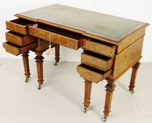 fig 1. Johnstone and Jeanes Burr Walnut Writing Table