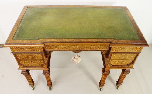 fig 2. Johnstone and Jeanes Burr Walnut Writing Table