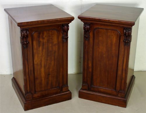 Pair of Early Victorian Mahogany Pedestal Cupboards