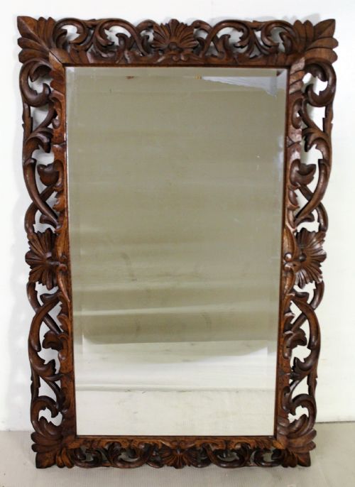 Large Carved Oak Mirror