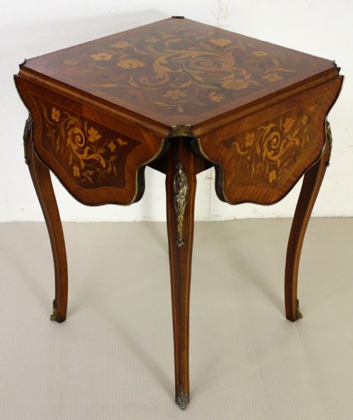 Marquetry Inlaid Flap Table