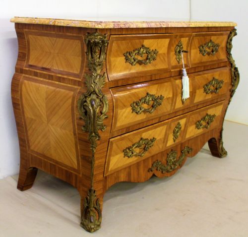Louis Xv Style Kingwood and Tulip Wood Commode