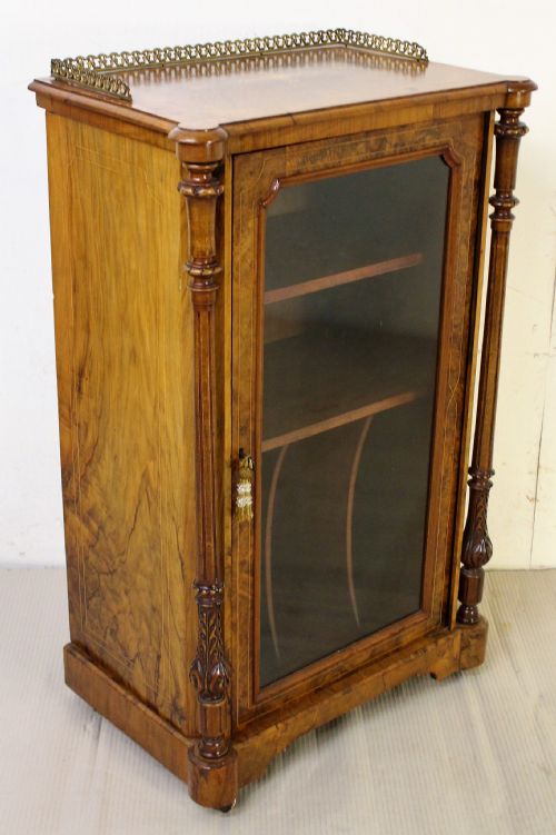 Victorian Inlaid Burr Walnut Music Cabinet