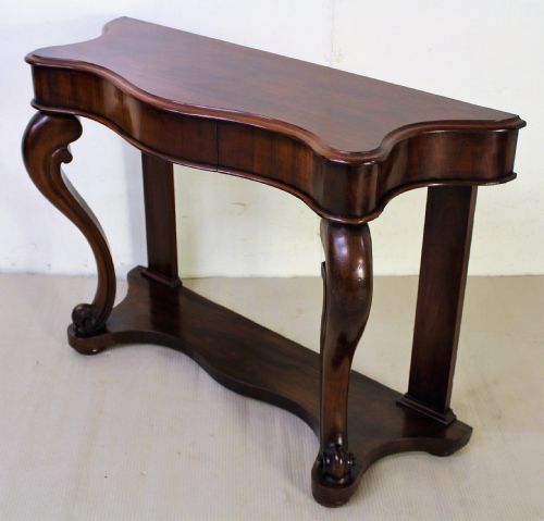 Victorian Mahogany Serpentine Fronted Console Table