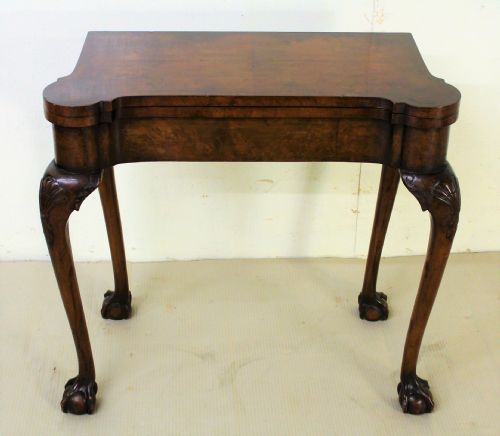 George I Design Burr Walnut Card Table