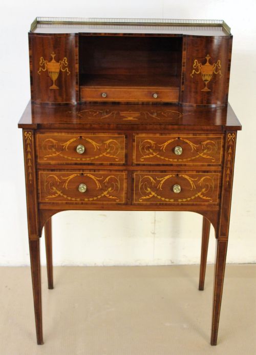 Edwards and Roberts Inlaid Mahogany Bonheur Du Jour