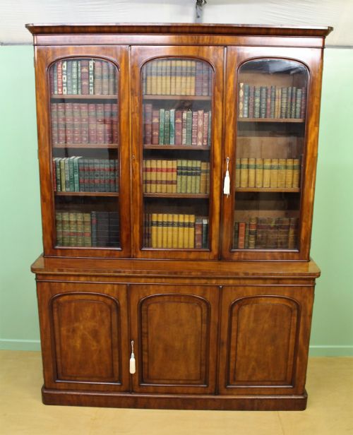 Victorian Figured Mahogany Library Bookcase