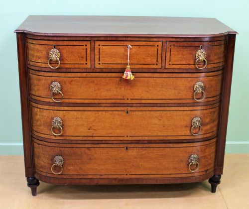 Ebony Inlaid Regency Mahogany Chest of Drawers