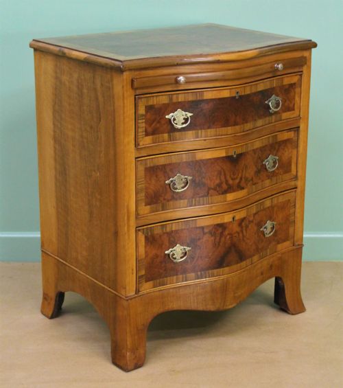 Burr Walnut Serpentine Fronted Chest of Drawers