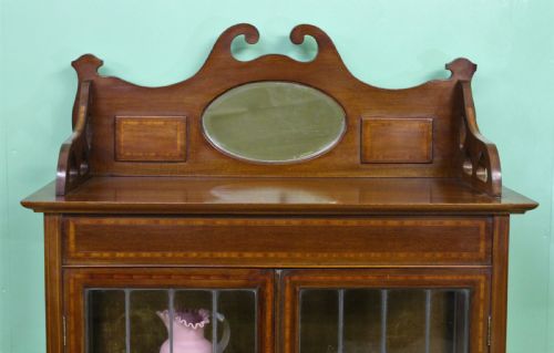 ARTS AND CRAFTS INLAID MAHOGANY DISPLAY CABINET - ADDITIONAL PHOTO 6