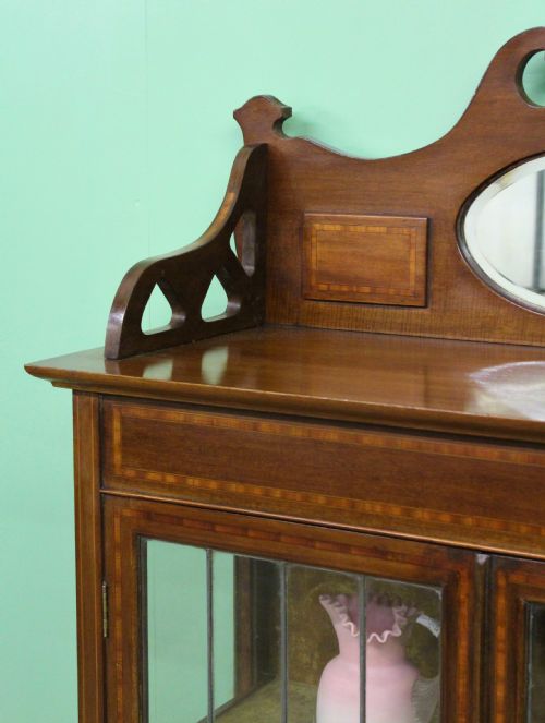 ARTS AND CRAFTS INLAID MAHOGANY DISPLAY CABINET - ADDITIONAL PHOTO 7