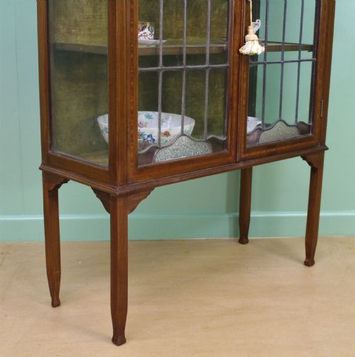 ARTS AND CRAFTS INLAID MAHOGANY DISPLAY CABINET - ADDITIONAL PHOTO 13