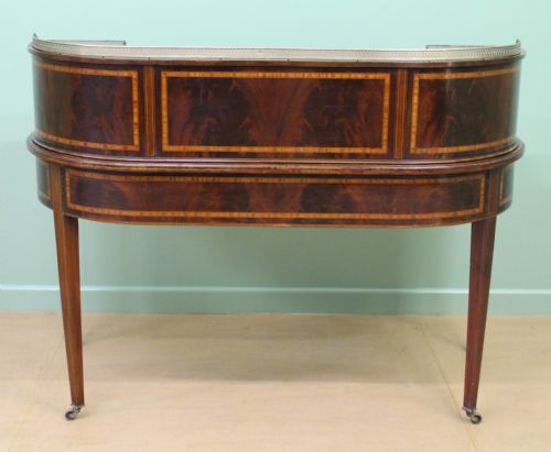 fig 2. Large Inlaid Mahogany Carlton House Desk by Jas Shoolbred