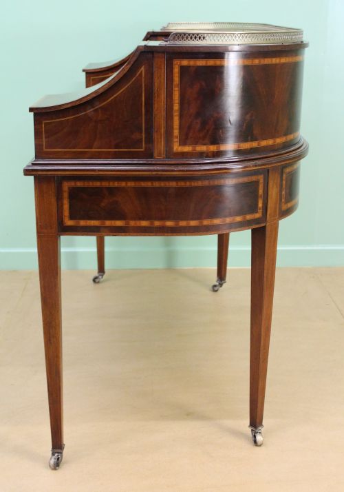 fig 3. Large Inlaid Mahogany Carlton House Desk by Jas Shoolbred