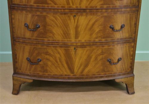 fig 5. Waring and Gillow Inlaid Mahogany Bow Fronted Chest of Drawers