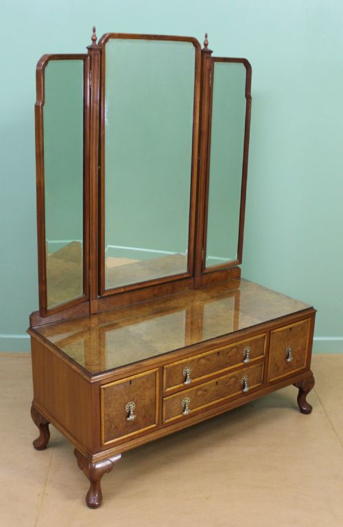 fig 1. Waring and Gillow Burr Walnut Dressing Table