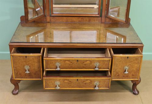 fig 2. Waring and Gillow Burr Walnut Dressing Table