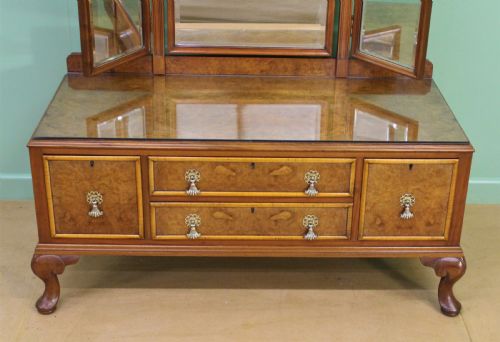 fig 5. Waring and Gillow Burr Walnut Dressing Table