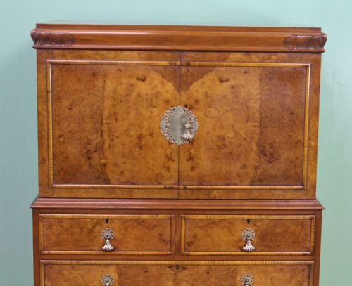 fig 5. Burr Walnut Linen Press by Waring and Gillow