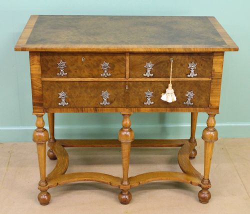 Burr Walnut and Oak Lowboy