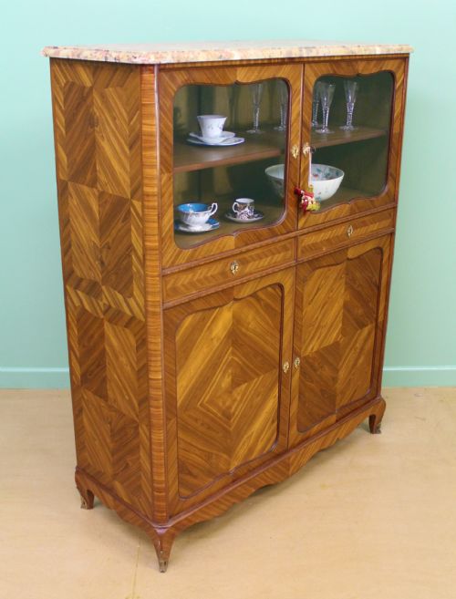 Marble Topped French Kingwood Cabinet