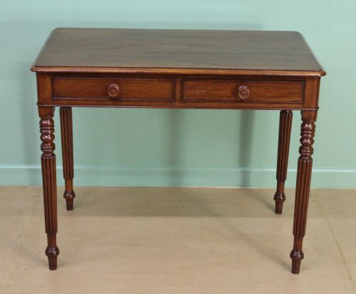 Early Victorian Mahogany 2 Drawer Table