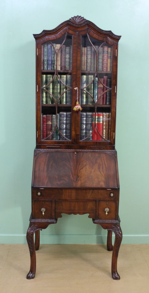 George I Style Mahogany Bureau Bookcase