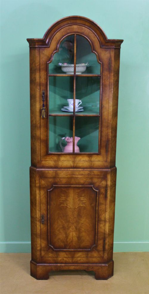 Maple & Co Burr Walnut Corner Cabinet