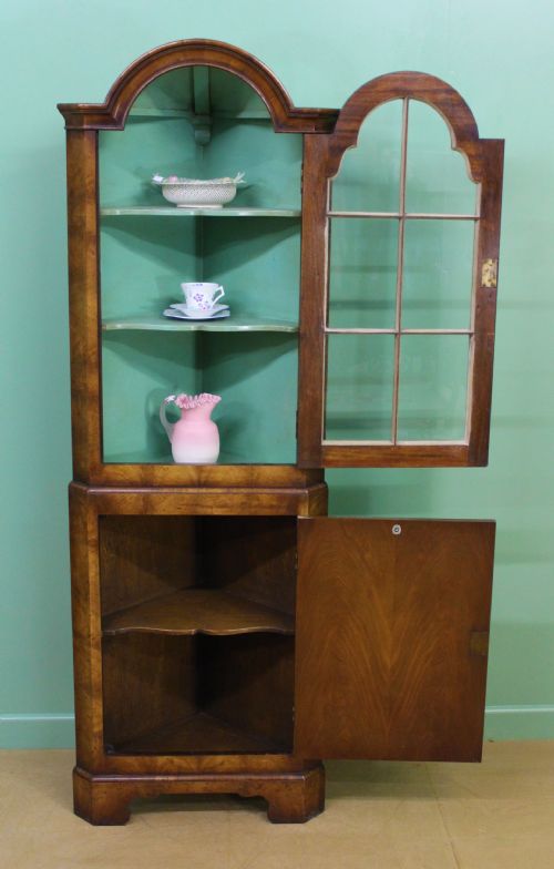 fig 2. Maple & Co Burr Walnut Corner Cabinet