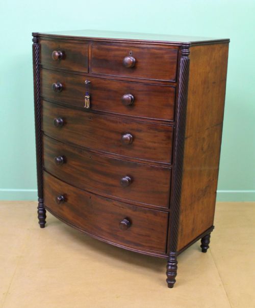 Large George IV Mahogany Bow Chest of Drawers
