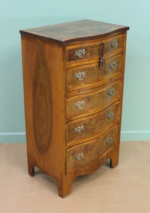 Burr Walnut Serpentine Chest of Drawers