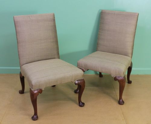 Pair of George II Walnut Upholstered Chairs