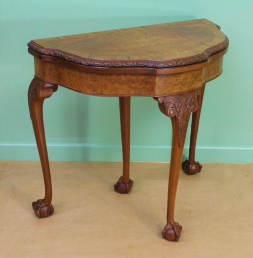 Burr Walnut Card Table