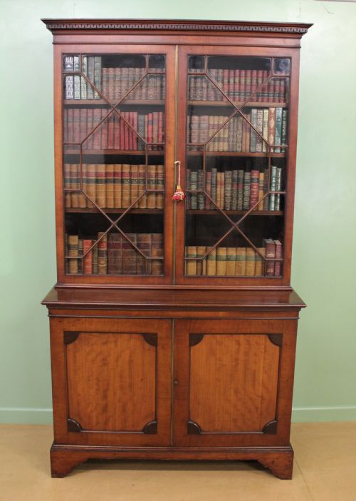 19th Century Glazed Mahogany Bookcase