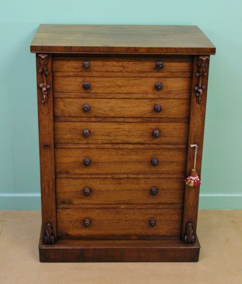 Victorian Rosewood Secretaire Wellington Chest of Drawers