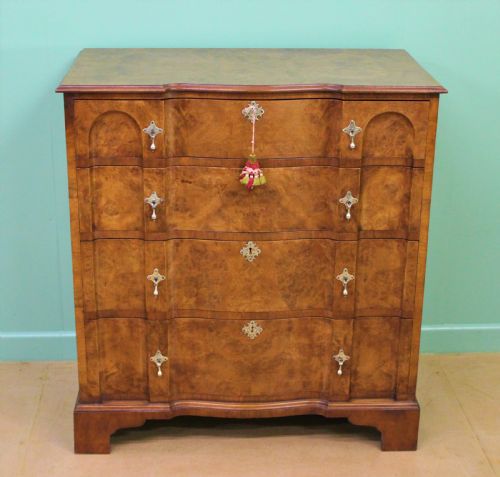 Shaped Front Burr Walnut Chest of Drawers