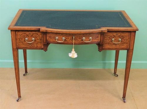 Inlaid Satinwood Writing Table by Maple and Co.