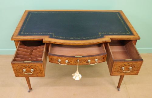 fig 1. Inlaid Satinwood Writing Table by Maple and Co.