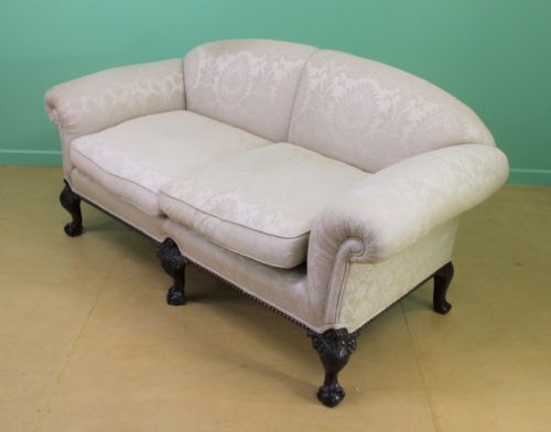 Mahogany Chippendale Style Upholstered Settee