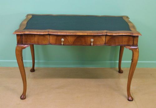 Serpentine Shaped Burr Walnut Writing Table