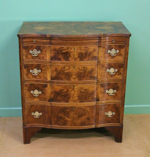 Burr Walnut Serpentine Chest of Drawers