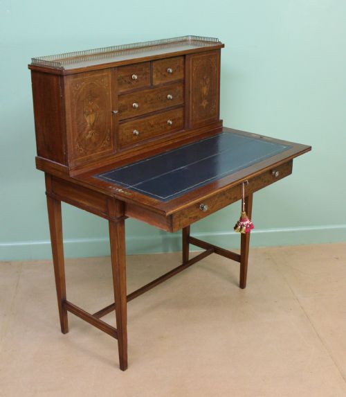 fig 3. Inlaid Mahogany Bonheur Du Jour by Jas Shoolbred & co