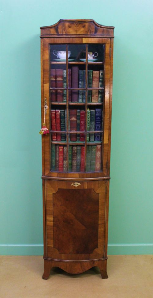 Slender Burr Walnut Bookcase