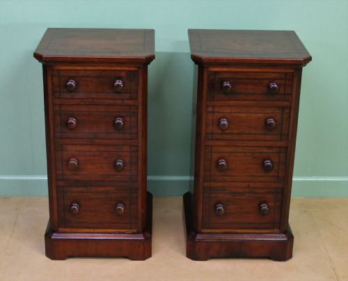 Pair of Victorian Inlaid Mahogany Bedside Chests