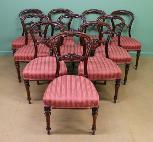 Set of 10 Victorian Dining Chairs