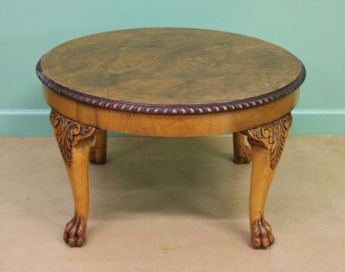 Round Burr Walnut Coffee Table