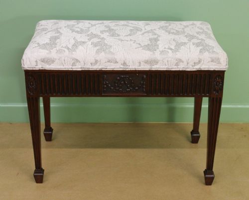 Adams Style Mahogany Piano Stool
