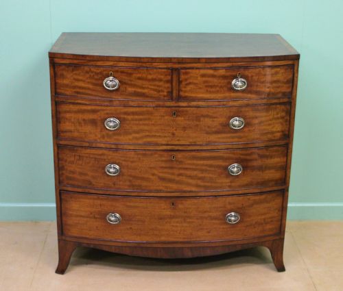 George III Mahogany Bow Chest of Drawers