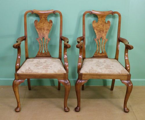 fig 5. Burr Walnut Dining Suite by Maple and Co