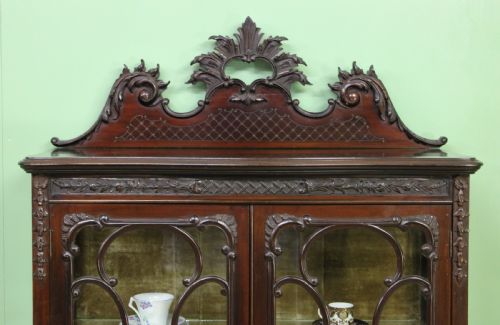 fig 1. Maple and Co Carved Mahogany Display Cabinet